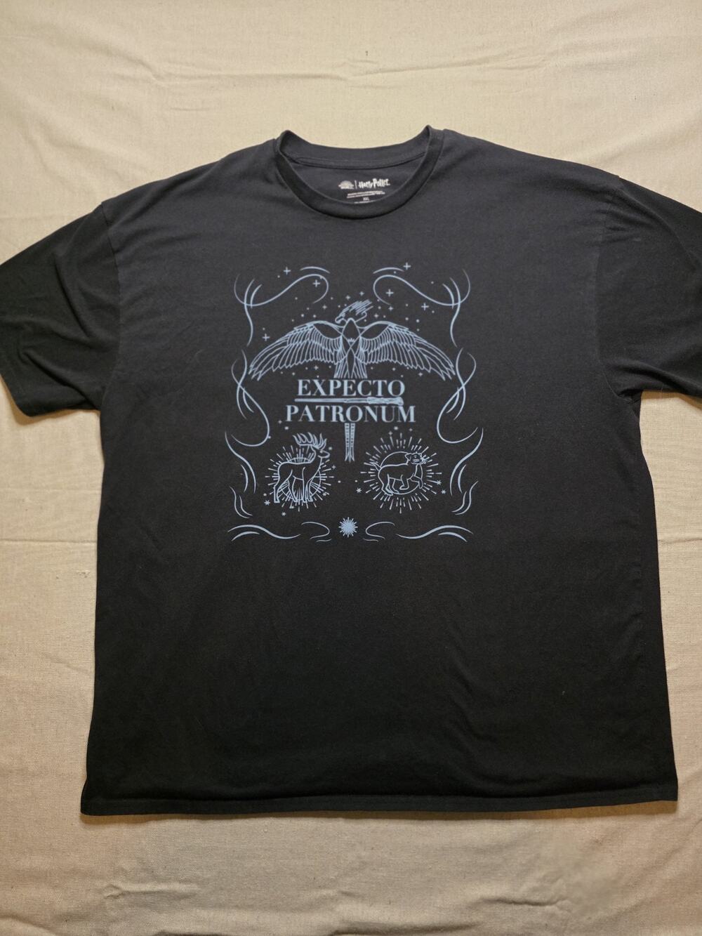 Harry Potter Expecto Patronum Shirt Mens XXL Black Graphic Tee Wizarding World